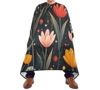 Quteprint Barber Cape for Haircutting Fantasy Dandelion Tulips Flower - Waterproof Adjustable Hair Cutting Cape for Men Women Kids Salon & Home Use, Professional Salon Cape (2 Suction Cup Hooks)