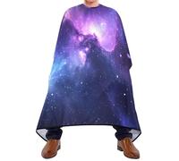 Quteprint Barber Cape for Haircutting Galaxy Nebula Star Sky - Waterproof Adjustable Hair Cutting Cape for Men Women Kids Salon & Home Use, Professional Salon Cape (2 Suction Cup Hooks)