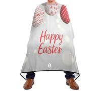 Quteprint Barber Cape for Haircutting Happy Easter Hanging Eggs - Waterproof Adjustable Hair Cutting Cape for Men Women Kids Salon & Home Use, Professional Salon Cape (2 Suction Cup Hooks)