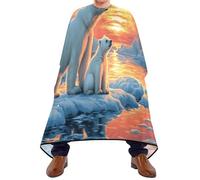 Quteprint Barber Cape for Haircutting Polar Bear ICY Waters Sunset - Waterproof Adjustable Hair Cutting Cape for Men Women Kids Salon & Home Use, Professional Salon Cape (2 Suction Cup Hooks)