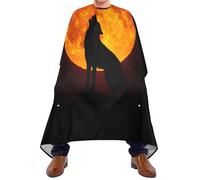 Quteprint Barber Cape for Haircutting Wolf Howling at The Moon - Waterproof Adjustable Hair Cutting Cape for Men Women Kids Salon & Home Use, Professional Salon Cape (2 Suction Cup Hooks)
