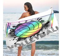 Quteprint Beach Towels, Volleyball Sport Ball Absorbent Bath Towels 30"x 60" Oversized Microfiber Beach Blanket Sand Free Travel Towel Quick Dry Washtowels for Pool Spa Bathroom Gym