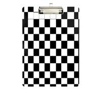 Quteprint Black Buffalo Plaid Acrylic Clipboard, 9" x 12.5" Clear Scratch-Resistant Clip Board with (Silver) Metal Clip & Wall Hook - 0.25" Thick for Office Classroom Nurses Teachers Students