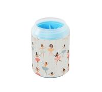 Quteprint Cartoon Ballet Dancer Dog Paw Cleaner Cup - Pet Foot Washer with Soft Silicone Brush, Portable Muddy Paw Cleaner for Small, Medium, Large Breed Dogs & Cats (2.56x2.56x4.53inch)