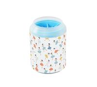 Quteprint Cartoon Ballet Dancer Pattern Dog Paw Cleaner Cup - Pet Foot Washer with Soft Silicone Brush, Portable Muddy Paw Cleaner for Small, Medium, Large Breed Dogs & Cats (2.56x2.56x4.53inch)