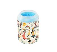 Quteprint Colorful African Woman Dog Paw Cleaner Cup - Pet Foot Washer with Soft Silicone Brush, Portable Muddy Paw Cleaner for Small, Medium, Large Breed Dogs & Cats (2.56x2.56x4.53inch)