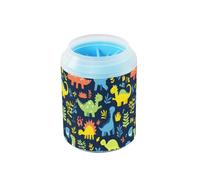 Quteprint Colorful Animal Dinosaurs Dino Dog Paw Cleaner Cup - Pet Foot Washer with Soft Silicone Brush, Portable Muddy Paw Cleaner for Small, Medium, Large Breed Dogs & Cats (2.56x2.56x4.53inch)