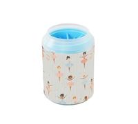 Quteprint Colorful Ballet Dancer Pattern Dog Paw Cleaner Cup - Pet Foot Washer with Soft Silicone Brush, Portable Muddy Paw Cleaner for Small, Medium, Large Breed Dogs & Cats (2.56x2.56x4.53inch)