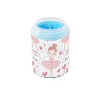 Quteprint Cute Ballet Dancer Heart Dog Paw Cleaner Cup - Pet Foot Washer with Soft Silicone Brush, Portable Muddy Paw Cleaner for Small, Medium, Large Breed Dogs & Cats (2.56x2.56x4.53inch)