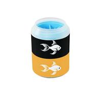 Quteprint Cute Goldfish Pattern Dog Paw Cleaner Cup - Pet Foot Washer with Soft Silicone Brush, Portable Muddy Paw Cleaner for Small, Medium, Large Breed Dogs & Cats (2.56x2.56x4.53inch)