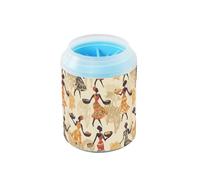 Quteprint Dancing African Woman Dog Paw Cleaner Cup - Pet Foot Washer with Soft Silicone Brush, Portable Muddy Paw Cleaner for Small, Medium, Large Breed Dogs & Cats (2.56x2.56x4.53inch)