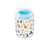 Quteprint Dinosaur Dino Cute Pattern Dog Paw Cleaner Cup - Pet Foot Washer with Soft Silicone Brush, Portable Muddy Paw Cleaner for Small, Medium, Large Breed Dogs & Cats (2.56x2.56x4.53inch)
