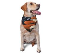 Quteprint Dog Cat Scarf Triangle Bib Bandana - Cartoon Fox Floral Pattern Soft Breathable Pet Scarf for Small Dogs Cats, Washable Pet Decor for Feeding & Outdoor