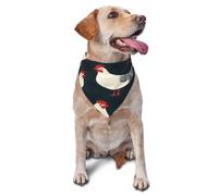Quteprint Dog Cat Scarf Triangle Bib Bandana - Chick Rooster Patterns Soft Breathable Pet Scarf for Small Dogs Cats, Washable Pet Decor for Feeding & Outdoor