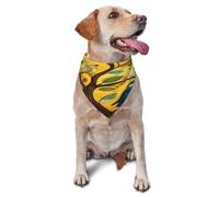 Quteprint Dog Cat Scarf Triangle Bib Bandana - Colorful Bird Tree Art Soft Breathable Pet Scarf for Small Dogs Cats, Washable Pet Decor for Feeding & Outdoor