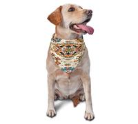 Quteprint Dog Cat Scarf Triangle Bib Bandana - Colorful Geometric Mandala Pattern Soft Breathable Pet Scarf for Small Dogs Cats, Washable Pet Decor for Feeding & Outdoor