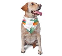 Quteprint Dog Cat Scarf Triangle Bib Bandana - Cute Cactus Pattern Soft Breathable Pet Scarf for Small Dogs Cats, Washable Pet Decor for Feeding & Outdoor