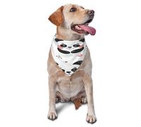 Quteprint Dog Cat Scarf Triangle Bib Bandana - Cute Kawaii Panda Pattern Soft Breathable Pet Scarf for Small Dogs Cats, Washable Pet Decor for Feeding & Outdoor