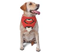 Quteprint Dog Cat Scarf Triangle Bib Bandana - Cute Penguins Hearts Pattern Soft Breathable Pet Scarf for Small Dogs Cats, Washable Pet Decor for Feeding & Outdoor