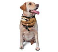 Quteprint Dog Cat Scarf Triangle Bib Bandana - Cute Sloth On Tree Flower Soft Breathable Pet Scarf for Small Dogs Cats, Washable Pet Decor for Feeding & Outdoor