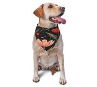 Quteprint Dog Cat Scarf Triangle Bib Bandana - Fantasy Dandelion Tulips Flower Soft Breathable Pet Scarf for Small Dogs Cats, Washable Pet Decor for Feeding & Outdoor