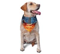 Quteprint Dog Cat Scarf Triangle Bib Bandana - Fire Ice Guitar Music Soft Breathable Pet Scarf for Small Dogs Cats, Washable Pet Decor for Feeding & Outdoor
