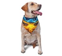 Quteprint Dog Cat Scarf Triangle Bib Bandana - Fire Ice Phoenix Flames Soft Breathable Pet Scarf for Small Dogs Cats, Washable Pet Decor for Feeding & Outdoor