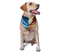 Quteprint Dog Cat Scarf Triangle Bib Bandana - Fire Two Wolves Wolf Soft Breathable Pet Scarf for Small Dogs Cats, Washable Pet Decor for Feeding & Outdoor