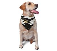 Quteprint Dog Cat Scarf Triangle Bib Bandana - Golden Music Notes Daisy Soft Breathable Pet Scarf for Small Dogs Cats, Washable Pet Decor for Feeding & Outdoor