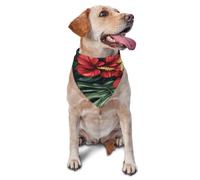 Quteprint Dog Cat Scarf Triangle Bib Bandana - Hawaii Tropical Floral Palms Soft Breathable Pet Scarf for Small Dogs Cats, Washable Pet Decor for Feeding & Outdoor
