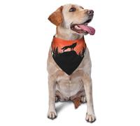Quteprint Dog Cat Scarf Triangle Bib Bandana - Howling Wolf Hill Red Moon Soft Breathable Pet Scarf for Small Dogs Cats, Washable Pet Decor for Feeding & Outdoor