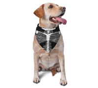 Quteprint Dog Cat Scarf Triangle Bib Bandana - Human Skull Skeleton Soft Breathable Pet Scarf for Small Dogs Cats, Washable Pet Decor for Feeding & Outdoor
