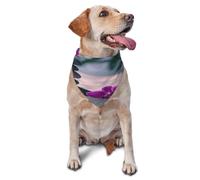 Quteprint Dog Cat Scarf Triangle Bib Bandana - Japanese Zen Stone Flowers Soft Breathable Pet Scarf for Small Dogs Cats, Washable Pet Decor for Feeding & Outdoor