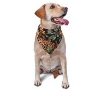 Quteprint Dog Cat Scarf Triangle Bib Bandana - Leopard Print Rose Soft Breathable Pet Scarf for Small Dogs Cats, Washable Pet Decor for Feeding & Outdoor