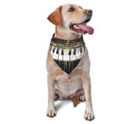Quteprint Dog Cat Scarf Triangle Bib Bandana - Piano Gold Music Notes Soft Breathable Pet Scarf for Small Dogs Cats, Washable Pet Decor for Feeding & Outdoor