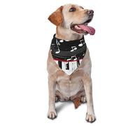 Quteprint Dog Cat Scarf Triangle Bib Bandana - Piano Music Musical Notes Soft Breathable Pet Scarf for Small Dogs Cats, Washable Pet Decor for Feeding & Outdoor