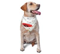 Quteprint Dog Cat Scarf Triangle Bib Bandana - Red Poppy Daisy Butterfly Flowers Soft Breathable Pet Scarf for Small Dogs Cats, Washable Pet Decor for Feeding & Outdoor