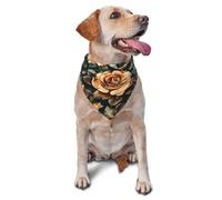 Quteprint Dog Cat Scarf Triangle Bib Bandana - Rose Flower Leopard Print Soft Breathable Pet Scarf for Small Dogs Cats, Washable Pet Decor for Feeding & Outdoor