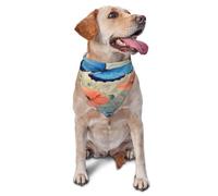Quteprint Dog Cat Scarf Triangle Bib Bandana - Summer Butterfly Poppies Flower Soft Breathable Pet Scarf for Small Dogs Cats, Washable Pet Decor for Feeding & Outdoor