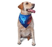 Quteprint Dog Cat Scarf Triangle Bib Bandana - Two Dragons Flames Fire Soft Breathable Pet Scarf for Small Dogs Cats, Washable Pet Decor for Feeding & Outdoor