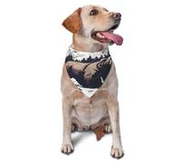 Quteprint Dog Cat Scarf Triangle Bib Bandana - Vintage Bear Forest Mountains Soft Breathable Pet Scarf for Small Dogs Cats, Washable Pet Decor for Feeding & Outdoor