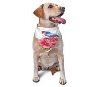Quteprint Dog Cat Scarf Triangle Bib Bandana - Watercolor Florals Bird Butterfly Soft Breathable Pet Scarf for Small Dogs Cats, Washable Pet Decor for Feeding & Outdoor