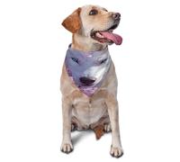 Quteprint Dog Cat Scarf Triangle Bib Bandana - White Wolf Cherry Blossoms Flower Soft Breathable Pet Scarf for Small Dogs Cats, Washable Pet Decor for Feeding & Outdoor