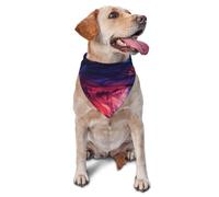 Quteprint Dog Cat Scarf Triangle Bib Bandana - Wolf Glowing Eyes Galaxy Soft Breathable Pet Scarf for Small Dogs Cats, Washable Pet Decor for Feeding & Outdoor