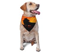 Quteprint Dog Cat Scarf Triangle Bib Bandana - Wolf Howling At The Moon Soft Breathable Pet Scarf for Small Dogs Cats, Washable Pet Decor for Feeding & Outdoor