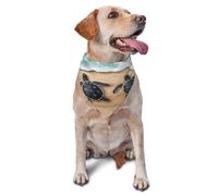 Quteprint Dog Cat Scarf Triangle Bib Bandana - Wooden Beach Turtle Soft Breathable Pet Scarf for Small Dogs Cats, Washable Pet Decor for Feeding & Outdoor