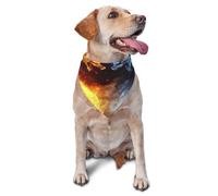 Quteprint Dog Cat Scarf Triangle Bib Bandana - Yellow Blue Fire Ice Dragon Soft Breathable Pet Scarf for Small Dogs Cats, Washable Pet Decor for Feeding & Outdoor