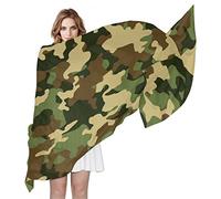 Quteprint Fashion Women's Scarf, Military Camo Camouflage Long Lightweight Silk Scarf Chiffon Muffler Neckerchief Sheer Neck Scarves Shawl Wrap for Lady Girls Men, Multi, One Size
