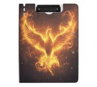 Quteprint Foldable Binder Clipboard, Phoenix Flames A4 File Folder Clipboard with Double Metal Clips, Pen Slot - Water-Resistant Document Organizer File Clipboards for Office School Work