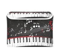 Quteprint Foldable Storage Bin Basket with Lid - Piano Music Musical Notes Large Collapsible Storage Box Organizer for Home Office & Books, Clothes, Toys Storage, 16.5"x12.6"x11.8"